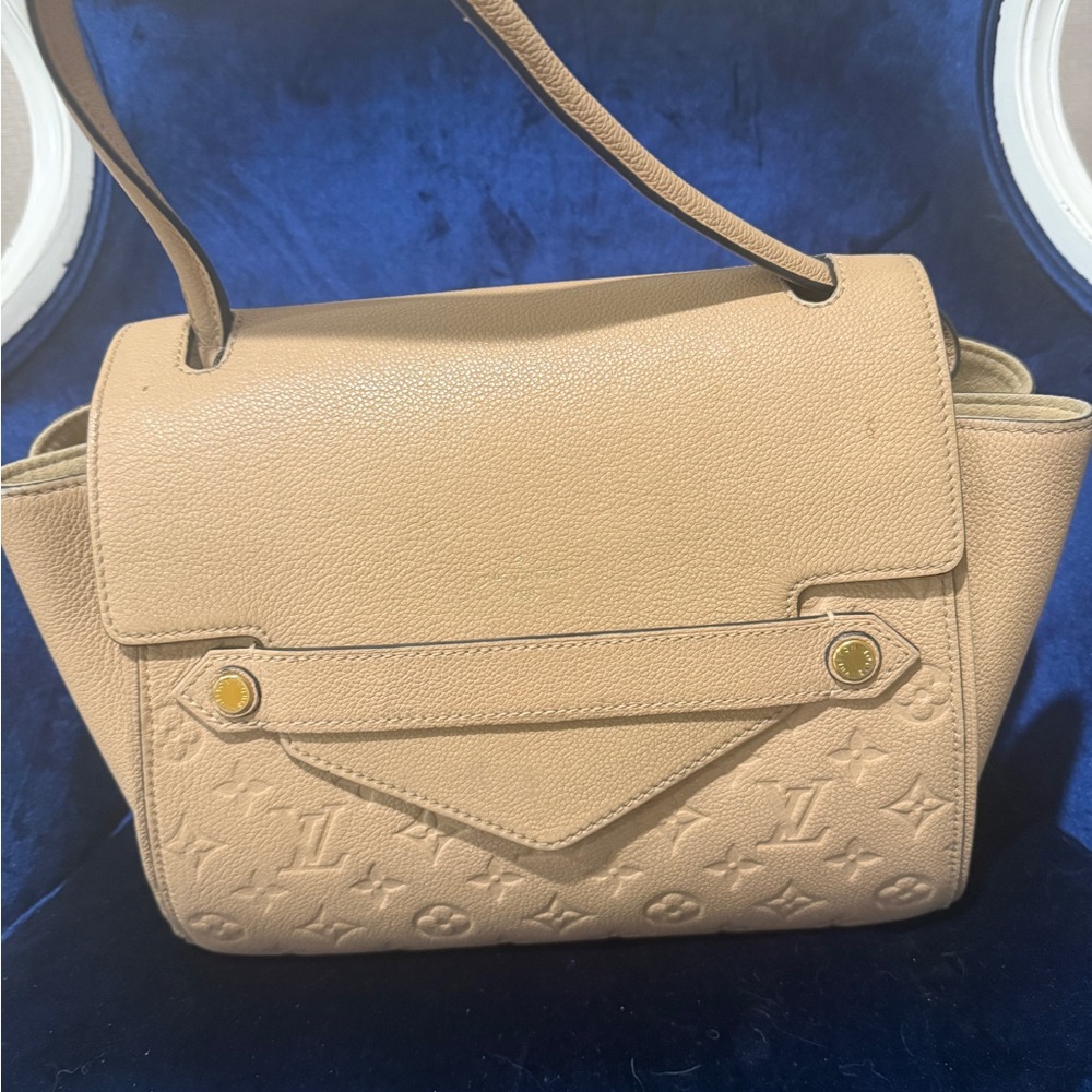 Louis Vuitton Tan Monogram-Embossed Leather Shoulder Bag